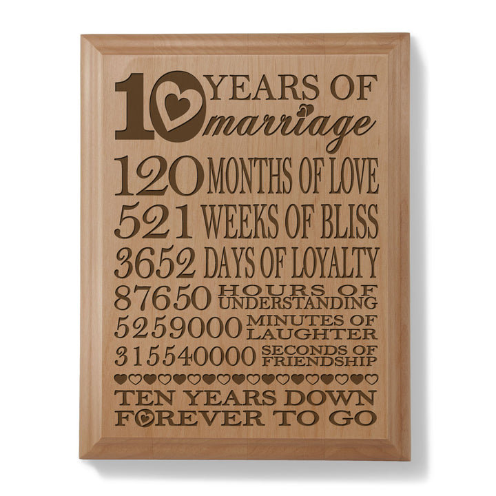 10 Years Down Forever to Go Wood Plaque