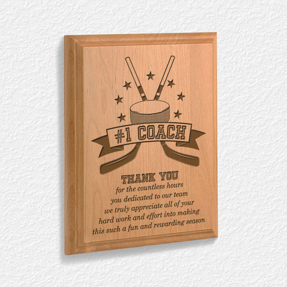 #1 Hockey Coach Plaque and Award