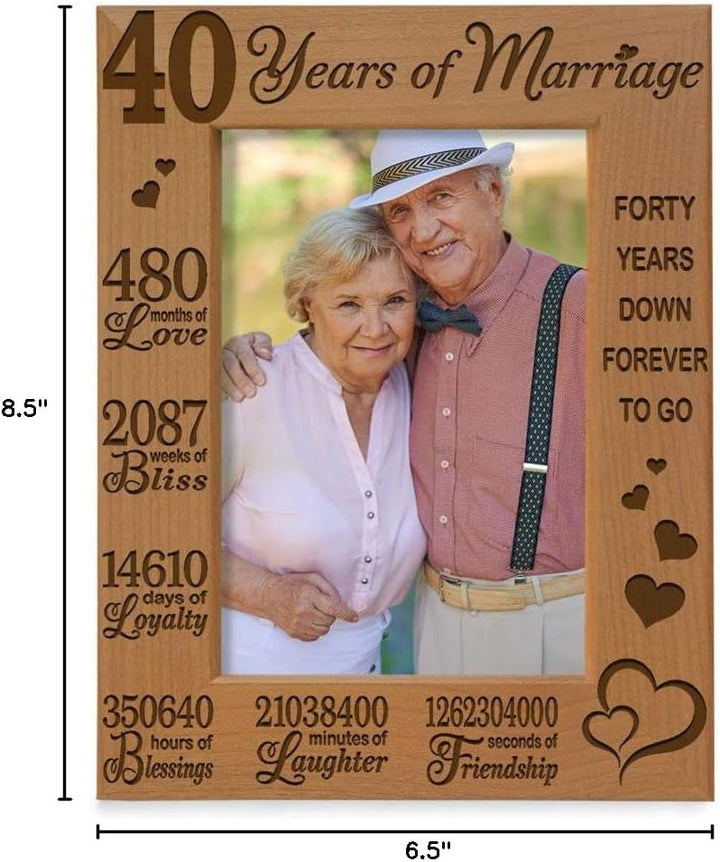 40 Years of Marriage Forever to Go Wood Frame