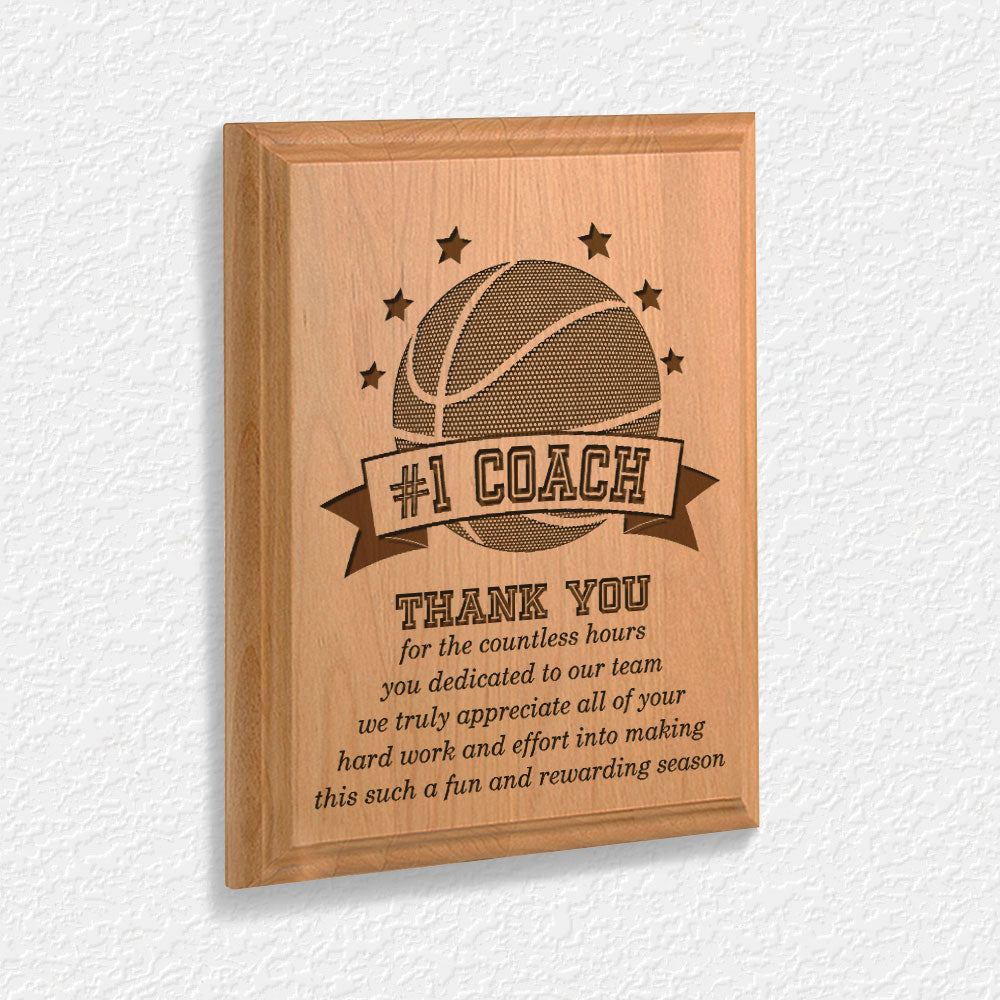 #1 Basketball Coach Plaque and Award