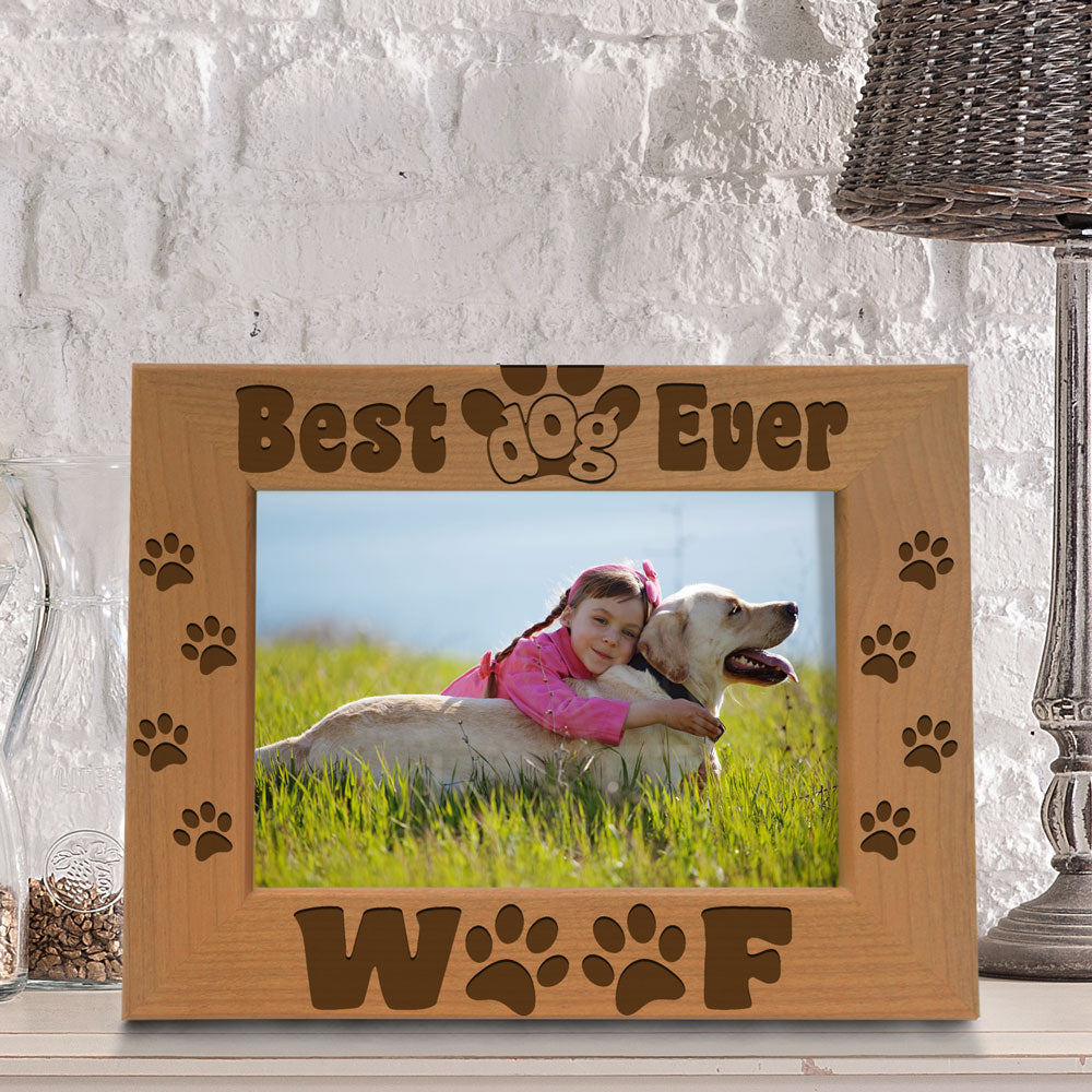 Best Dog Ever Woof Wood Frame