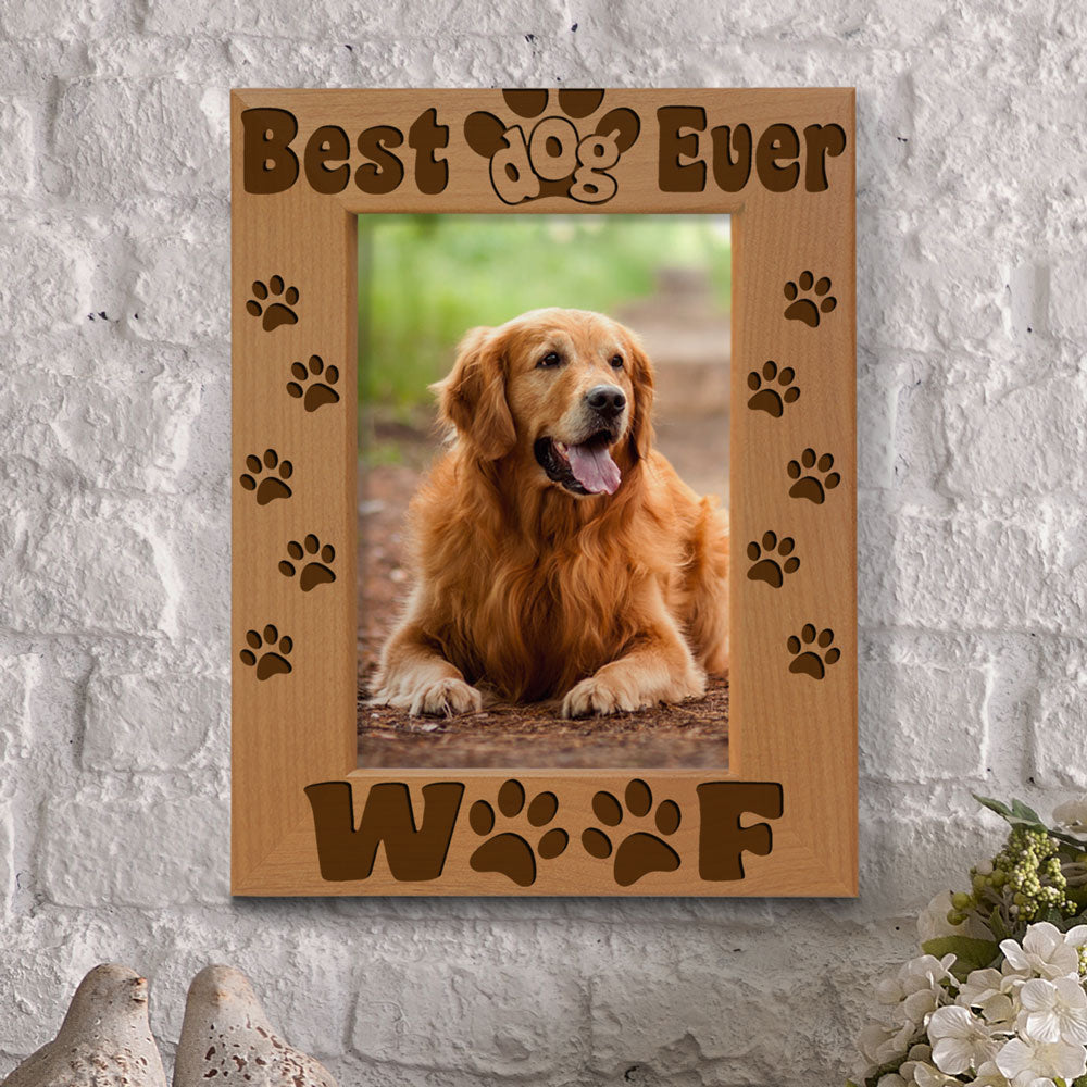 Best Dog Ever Woof Wood Frame