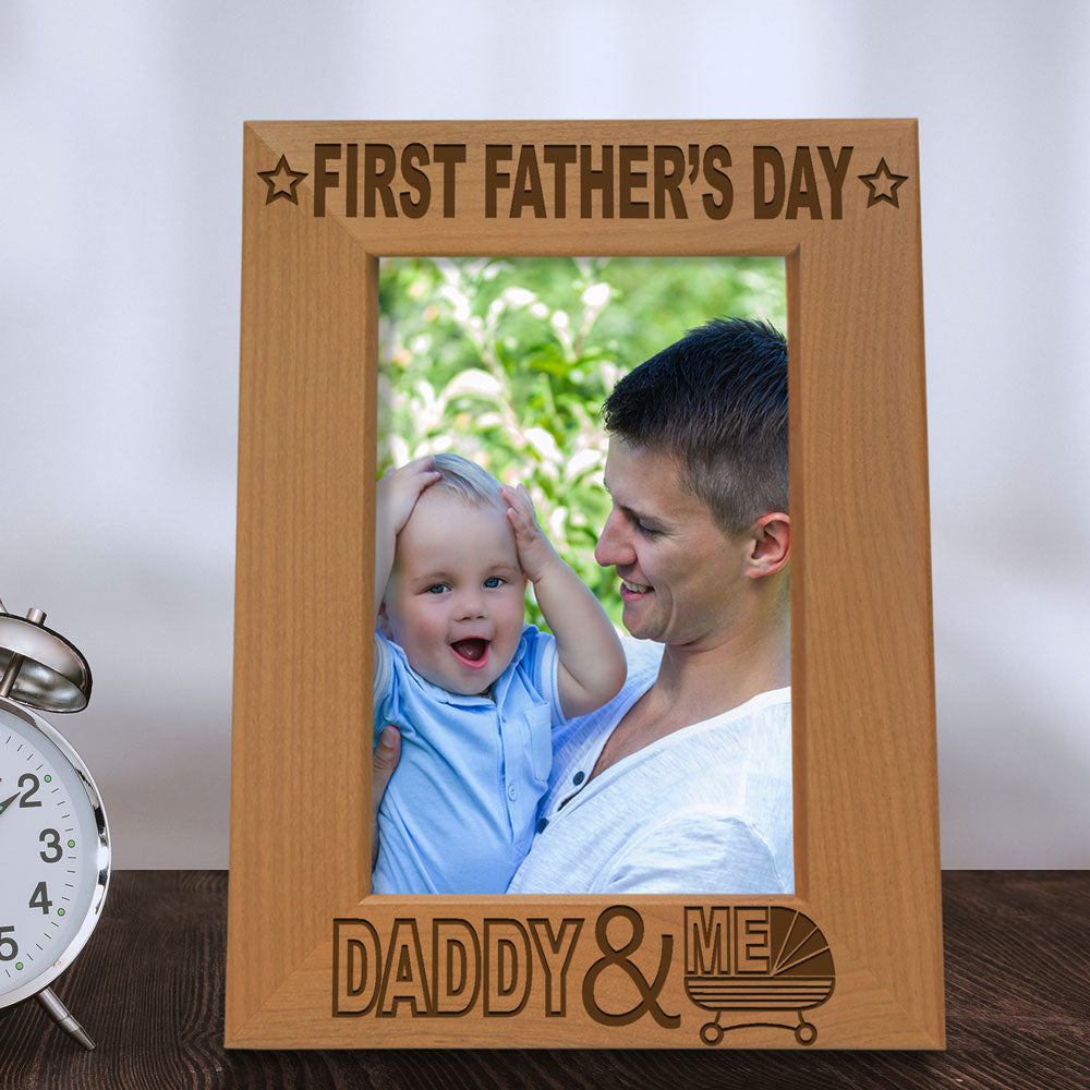 First Father's Day - Stroller Wood Frame