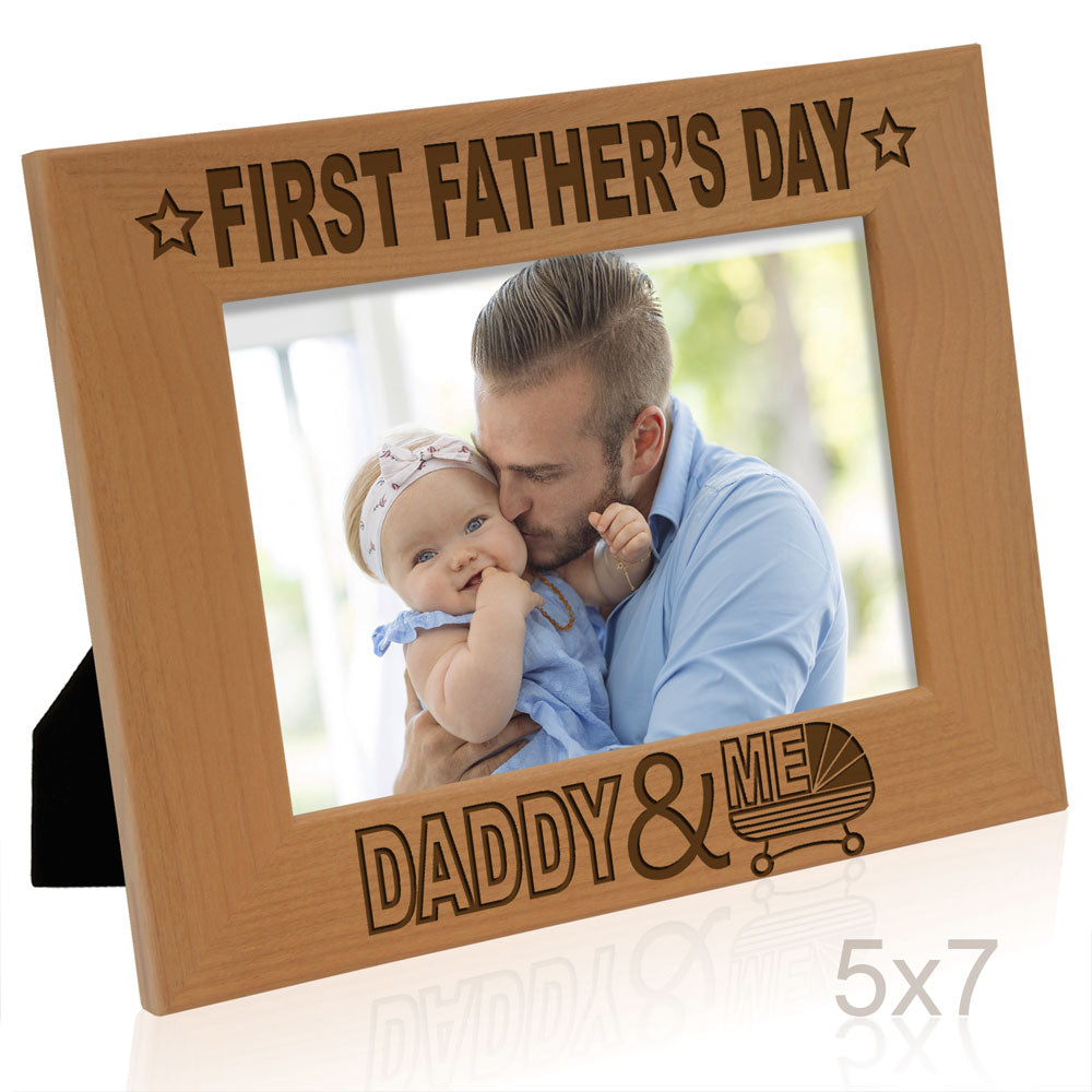 First Father's Day - Stroller Wood Frame