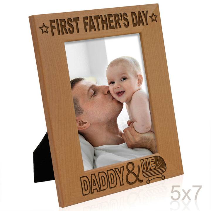 First Father's Day - Stroller Wood Frame