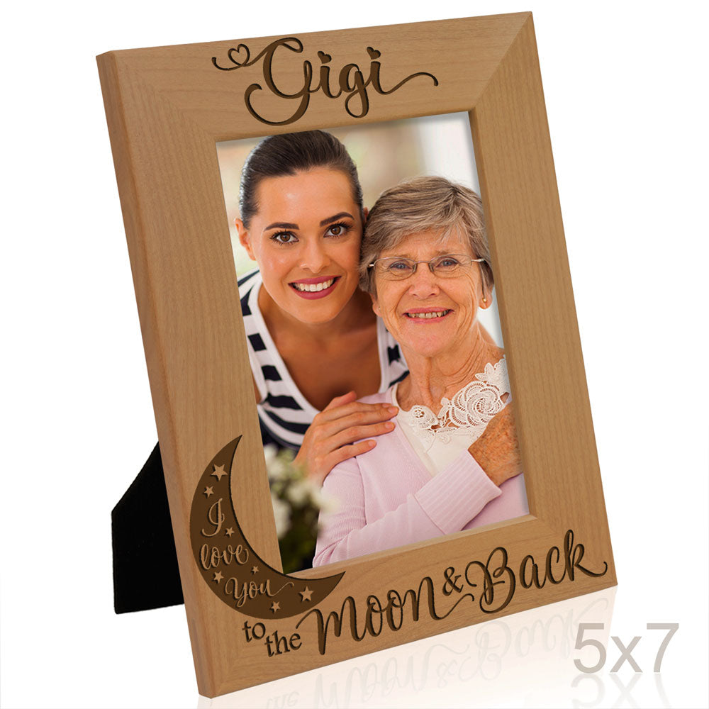 Gigi Moon and Back Wood Frame, I Love You Gigi Wood Frame