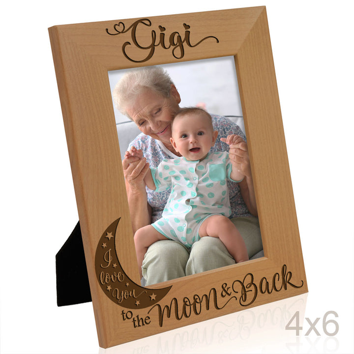 Gigi Moon and Back Wood Frame, I Love You Gigi Wood Frame