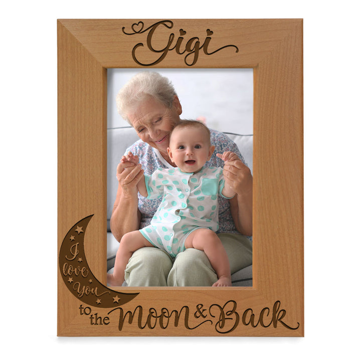 Gigi Moon and Back Wood Frame, I Love You Gigi Wood Frame