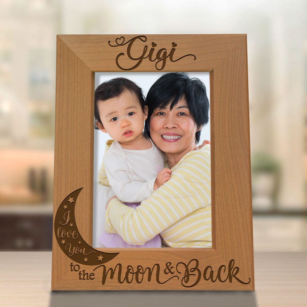 Gigi Moon and Back Wood Frame, I Love You Gigi Wood Frame