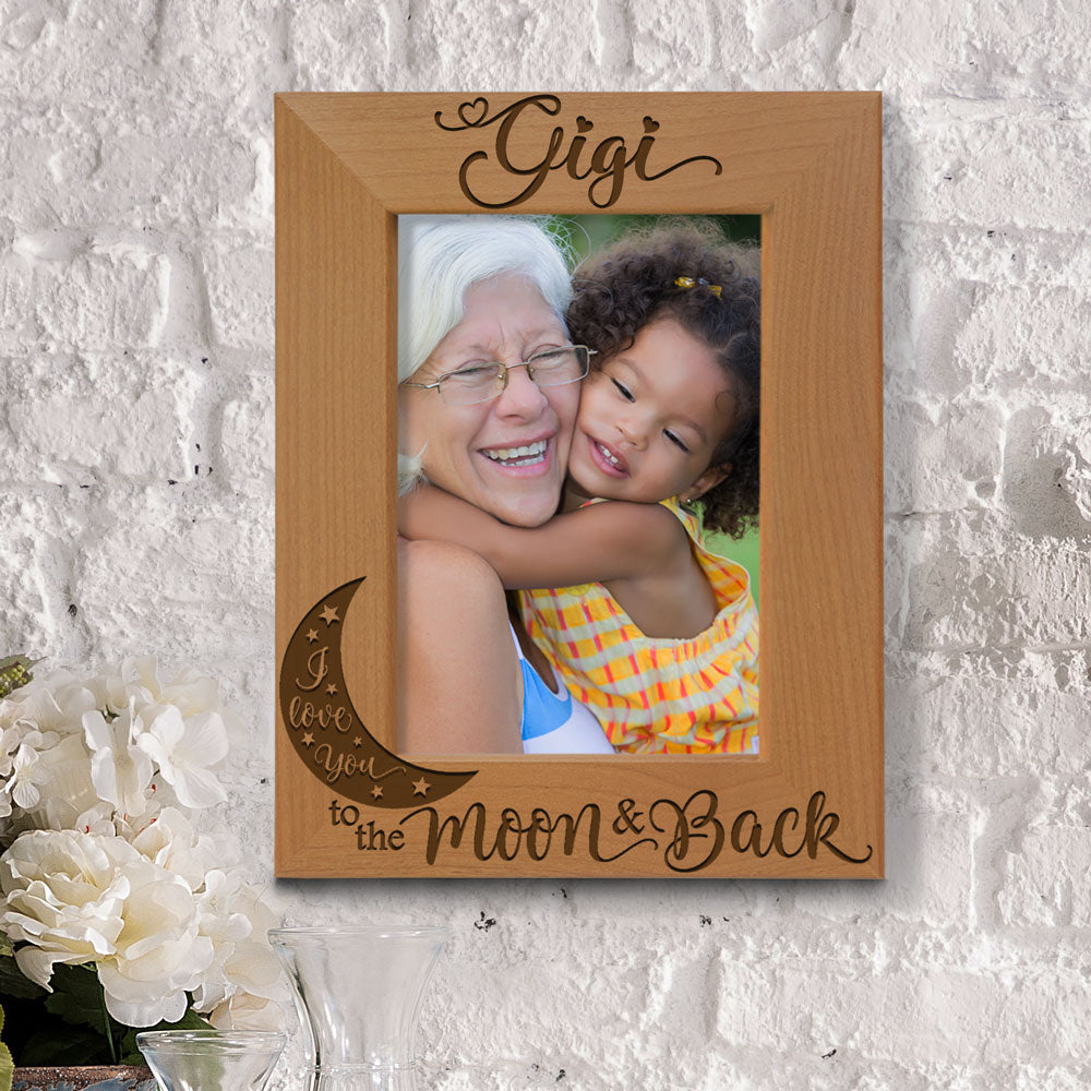 Gigi Moon and Back Wood Frame, I Love You Gigi Wood Frame