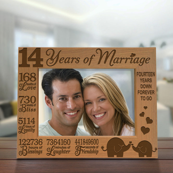 14 Years of Marriage Forever to Go Wood Frame