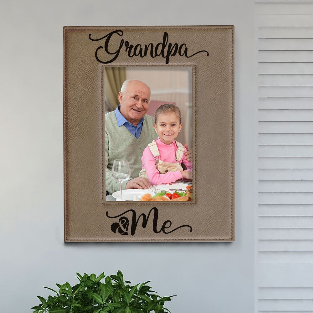 Grandpa and Me Leather Frame