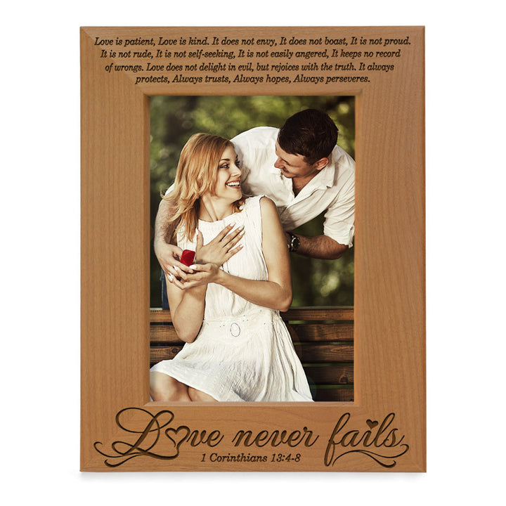 Love Never Fails Wood Frame