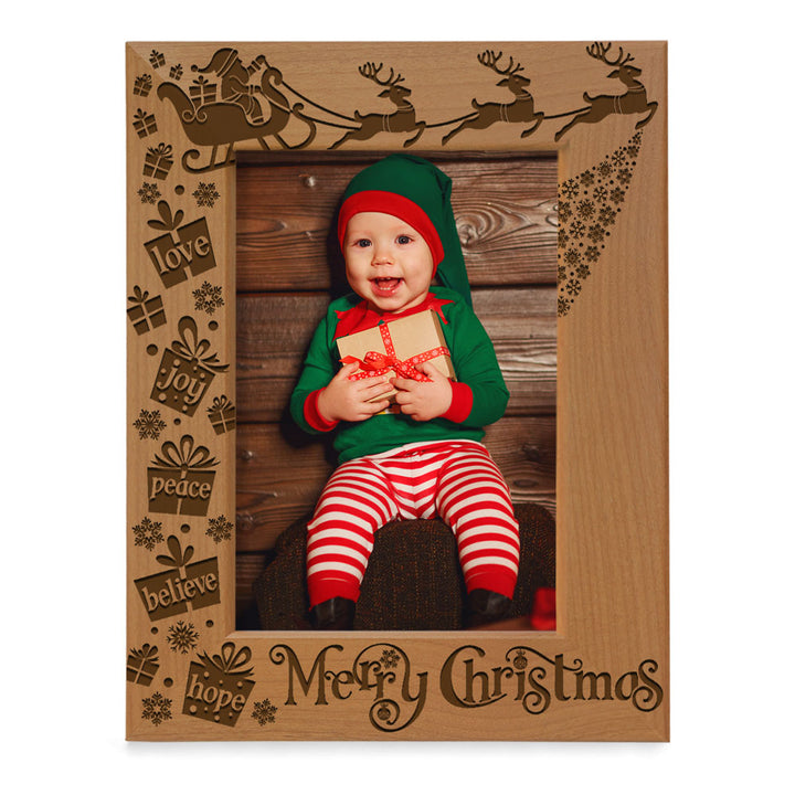 Merry Christmas Love and Joy Wood Frame