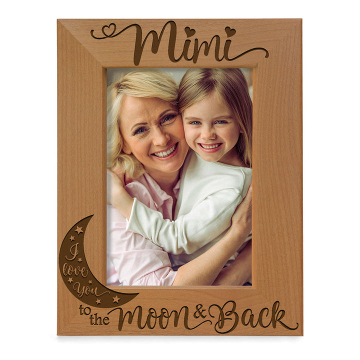 Mimi Moon and Back Wood Frame, I Love You Mimi Wood Frame