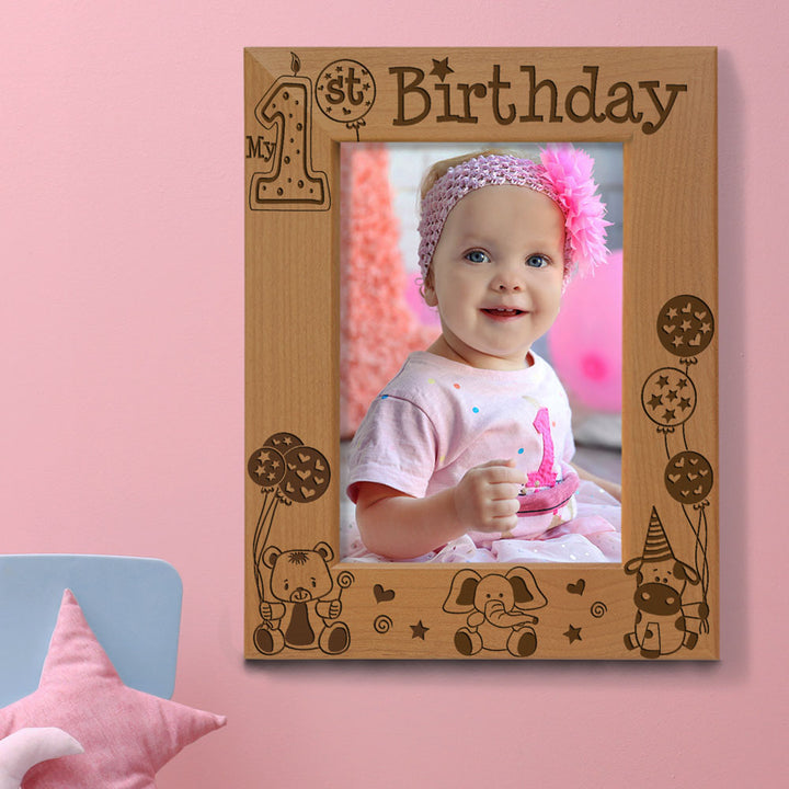 My First Birthday Wood Frame