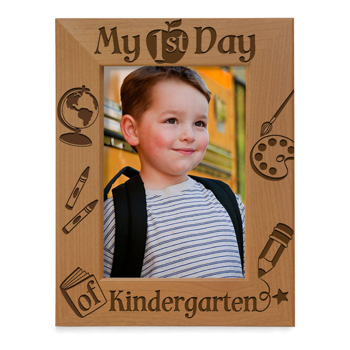 My First Day of Kindergarten Wood Frame