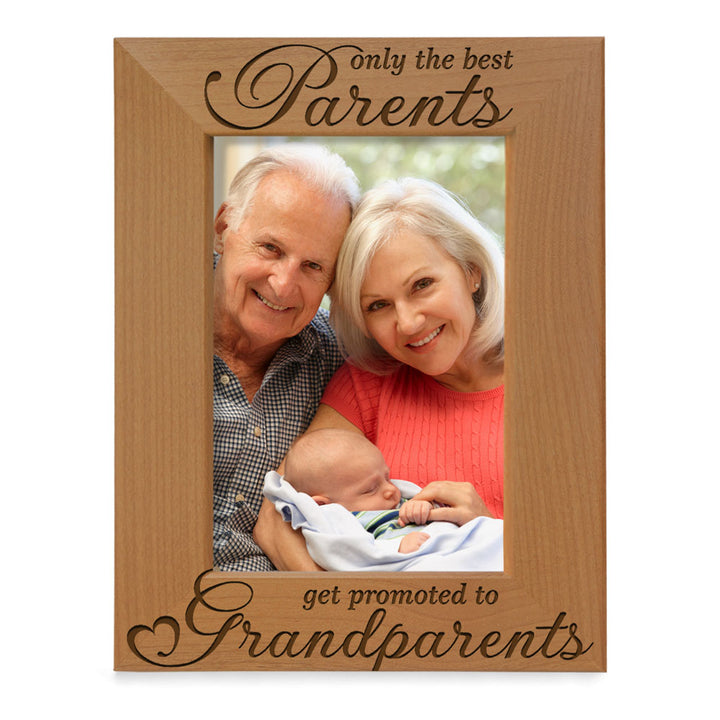 Only the Best Parents Get Promoted to Grandparents Wood Frame