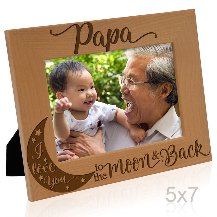 Papa Love You to the Moon Wood Frame