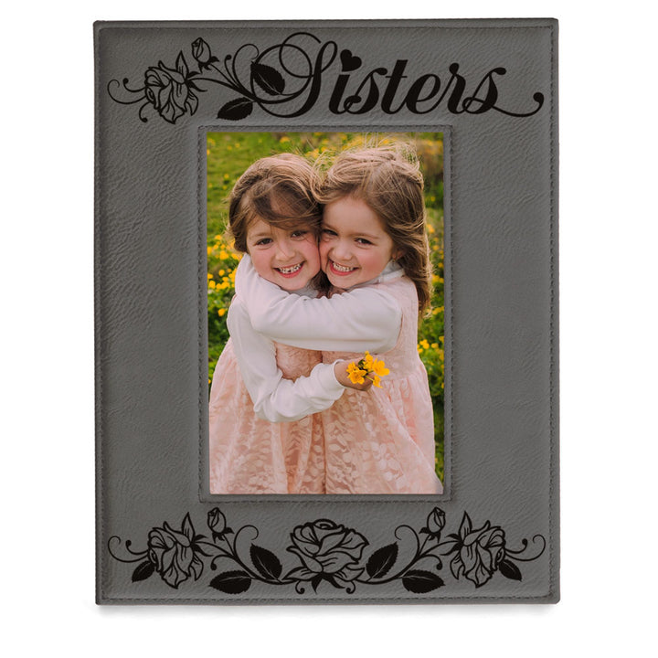 Sisters - Roses Leather Frame