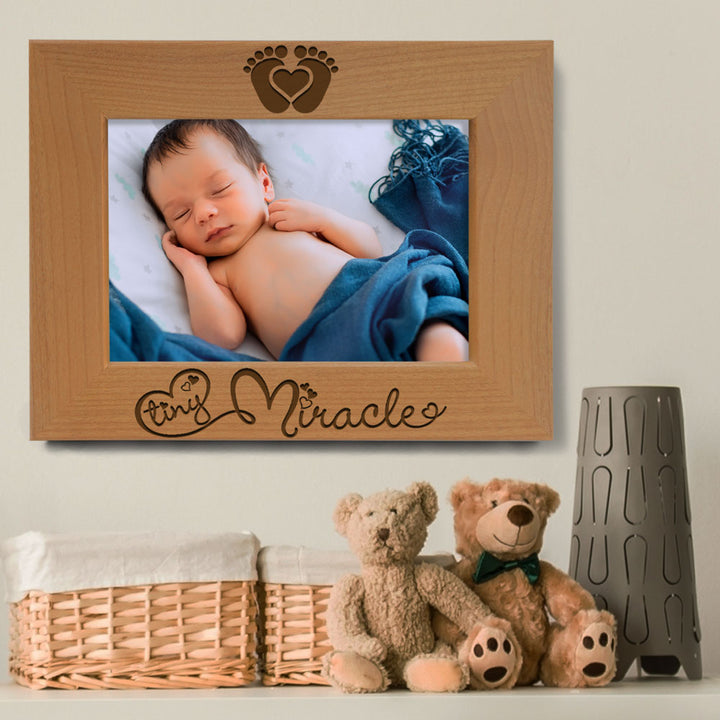 Tiny Miracle New Baby Wood Frame