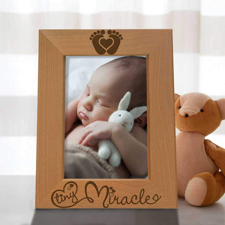 Tiny Miracle New Baby Wood Frame