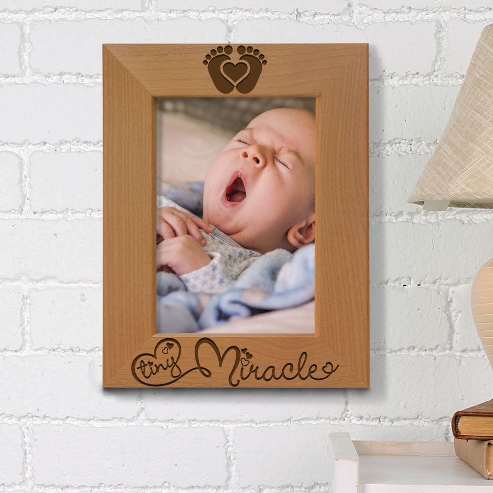 Tiny Miracle New Baby Wood Frame