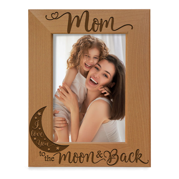 Mom Moon and Back Wood Frame, Mommy Moon and Back Wood Frame